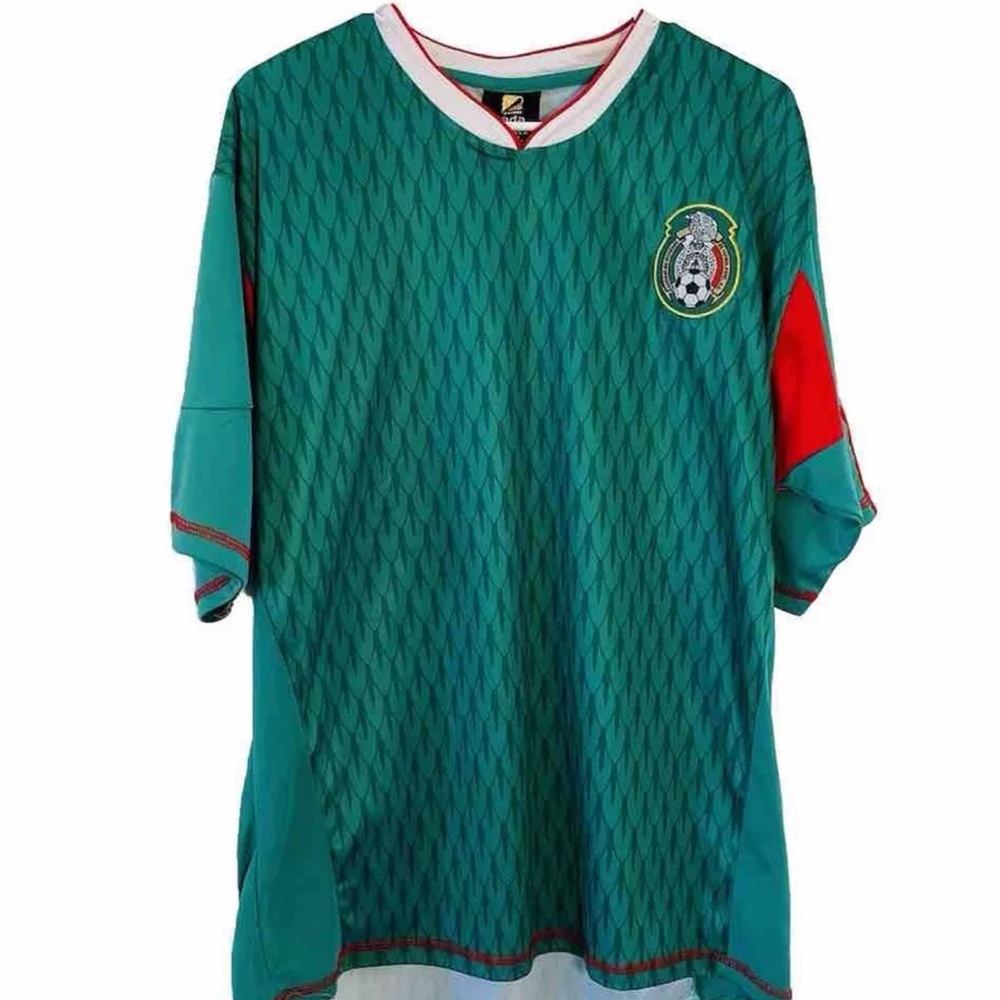 VintageMexican Football Federation Mexico National Lada Mens Jersey Green Red XL